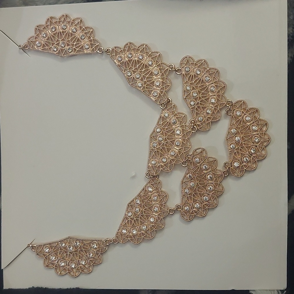 NWT INC Bib necklace rose gold‎ tone